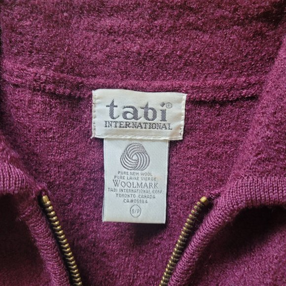 Vintage Pure Wool Plum Tabi Zip Jacket/Coat, sz Small/Medium - Picture 14 of 14